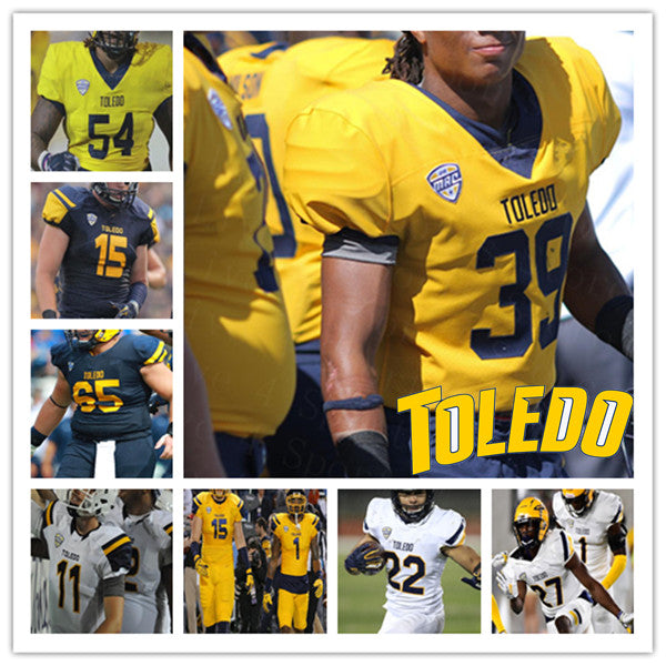 Custom 2021 Football Toledo College Football Jersey Gavin Hall Noah Hamlin Lavel Dumont Jalin Cooper Cavon Butler Clay Caudill Adam Beale