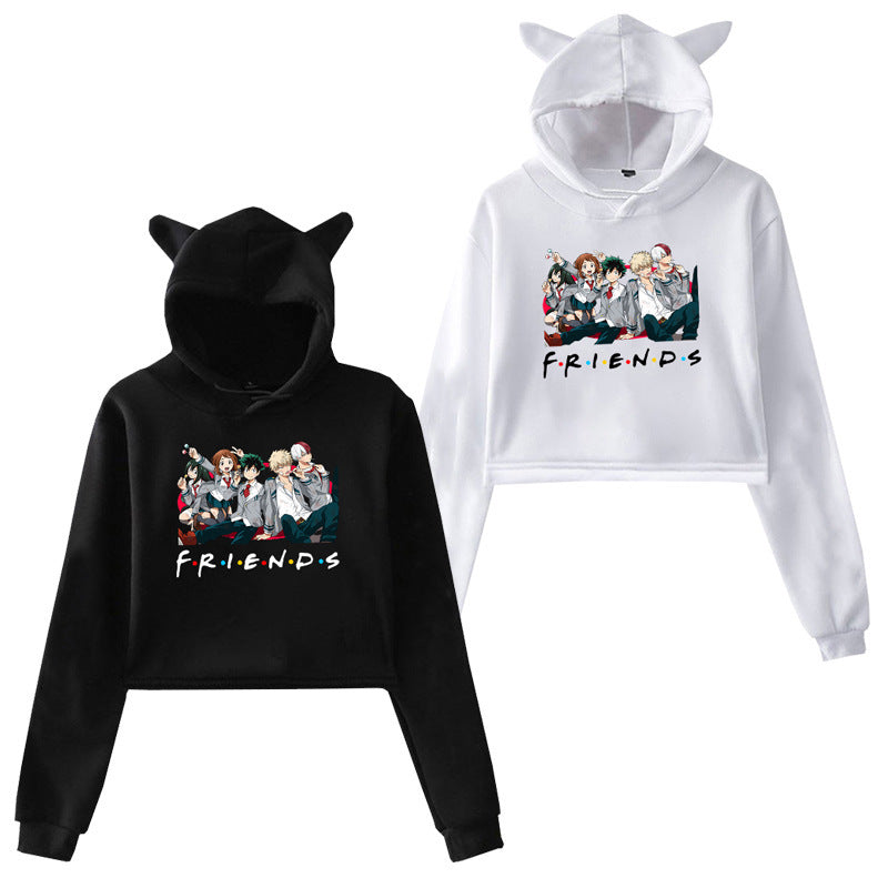 Februaryfrost Oversized Hoodie Sweatshirt Women Men My Hero Academia Friends Polerone Bluza Damska Korean Clothes Streetwear Sweatshirt Tops
