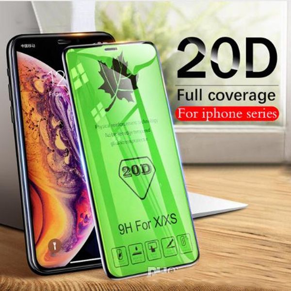 Tempered Glass 20D Curved Edge Protective Glass For iPhone 12 mini 2020 11 pro max 7 8 6 6S Plus X XS XR SE 2 P30 P40 Screen Protector Film