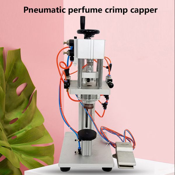 Commercial pneumatic perfume bottle vial capping machine liquid spray bottle cap machine capping machine cosmetic spray bottle 220V