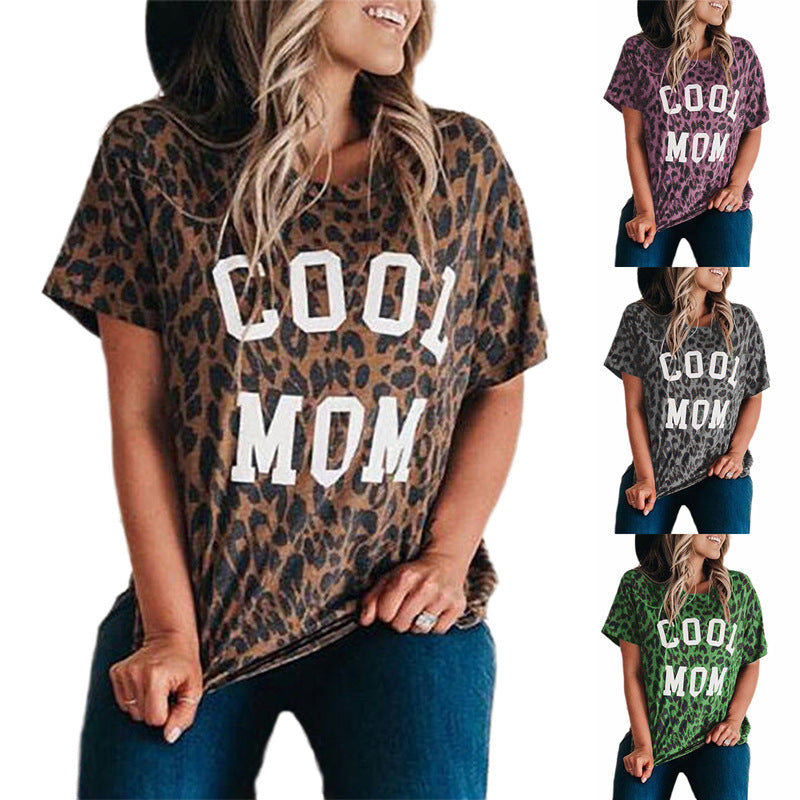 Women Tshirt Designer T Shirts Summer COOL MOM Print Short Sleeved Blouses Crew Neck T-shirt Blouse Womens Tops Tees S-2XL