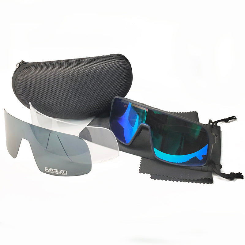 Fully closed lens Bicycle Eyewear Sunglasses Cycling Sun glasses Outdoor sport Mountain bike race Model 9406 Men Women Goggles 3 PCS Lens