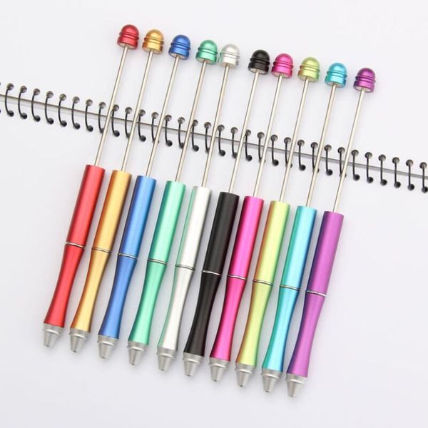 ABS plastic Beadable Pen Original Bead Pens DIY Ballpoint Pen Beaded Crystal Pen Customizable Craft Writing Tool LX3796