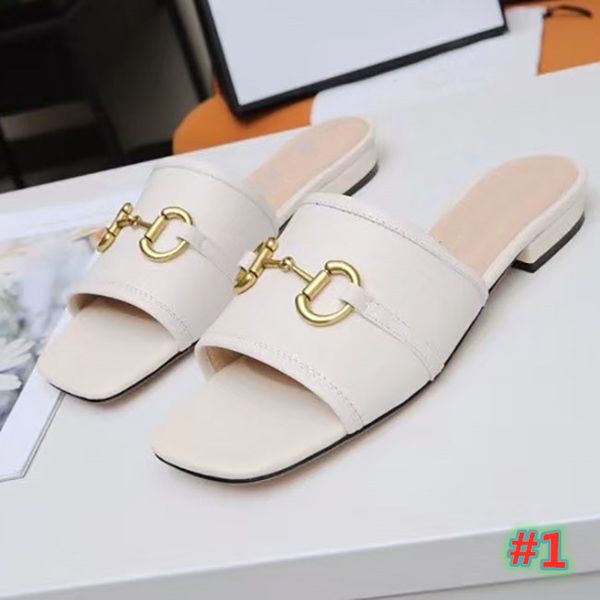 Womens Slippers Beautiful Scuffs Shoes Summer Sandals Beach Slides Slippers Ladies Flip Flops Loafers Large size 35-43 With box