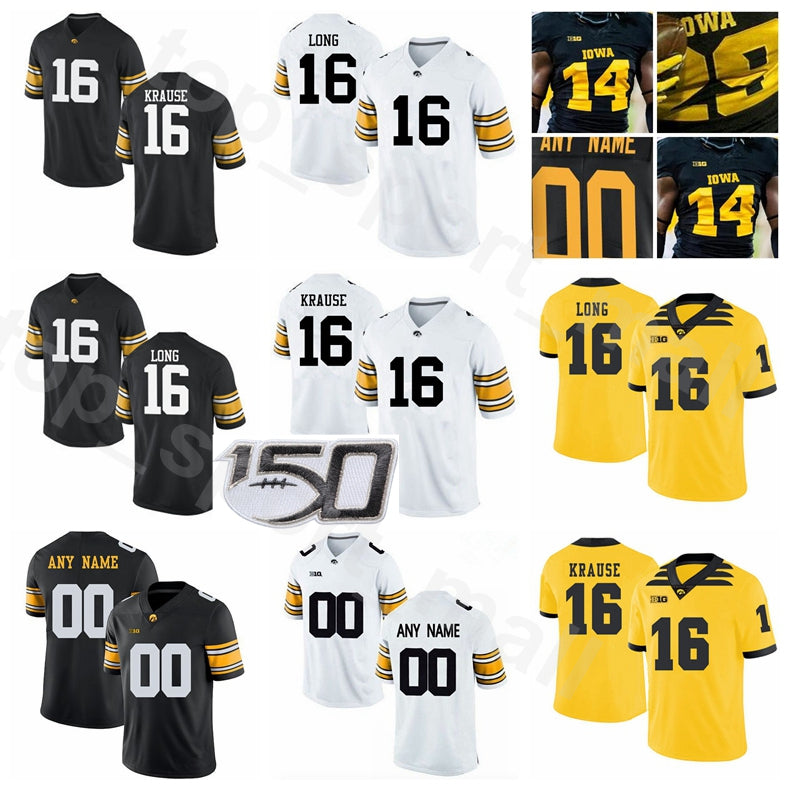Men Women Youth NCAA Iowa Hawkeyes College Football 16 Paul Krause Jersey 33 Bob Sanders 16 Chuck Long 6 Tim Dwight Brad Banks