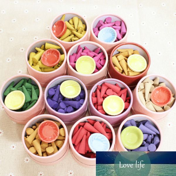 40Pcs 1 box Pagoda Incense Natural Incense Sticks Rose Tulip Scent Tower Sandalwood Spice +Tray Household Perfume Suits