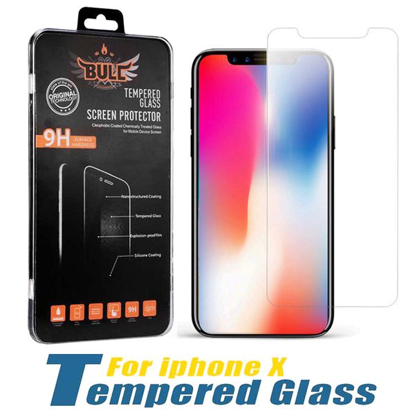 Screen Protector For iPhone 14 13 12 PRO MAX XR XS 6S 8 PLUS Samsung A33 5G A71 LG Stylo 6 Tempered Glass Films 1 Pack In Retail Box