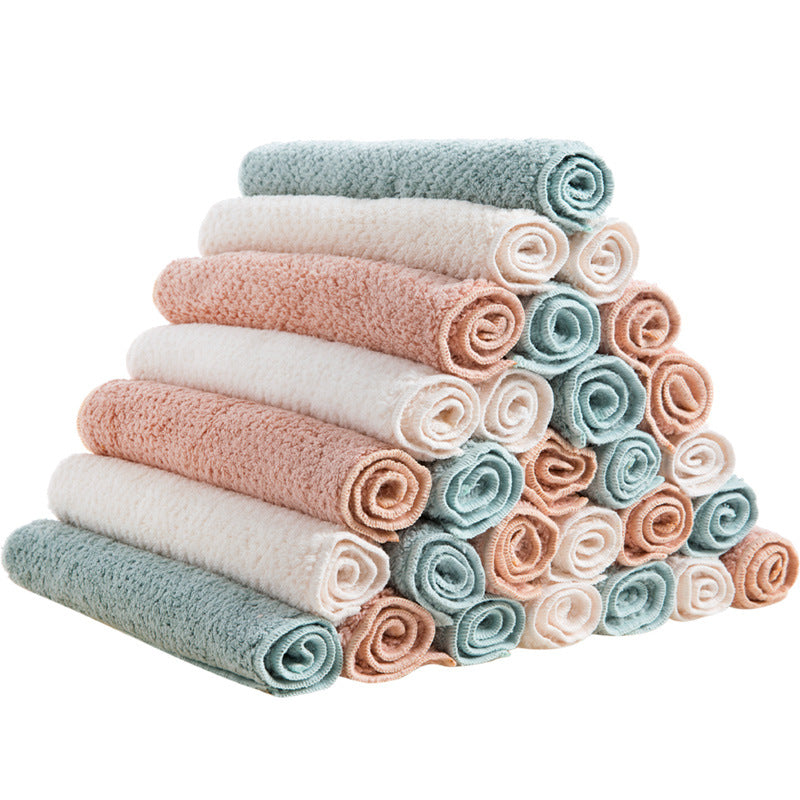 Hand Towels Handkerchief Suction Water Thickening Super Absorbent Dish Cloth Bathroom Kitchen Cleaning Thick Towel Household Home Textiles