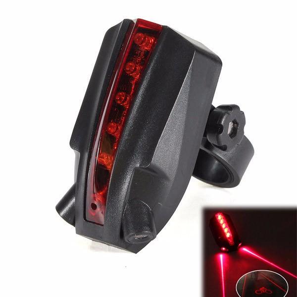 30#Bicycle LED Taillight Safety Warning Light 5 LED+2 Laser Night Mountain Bike Rear Light Tail Lamp Bycicle