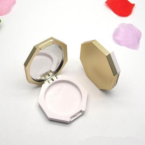 100pcs Empty Gold Powder Compact Eyeshadow Case Lipstick Container DIY Blush Box with Mirror