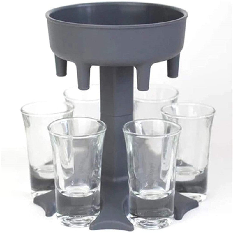 Hot Selling 6 Shot Glass Dispenser Holder Wine Whisky Beer Dispenser Rack Bar Accessories Caddy Liquor Dispenser Party Games Drinking Tools