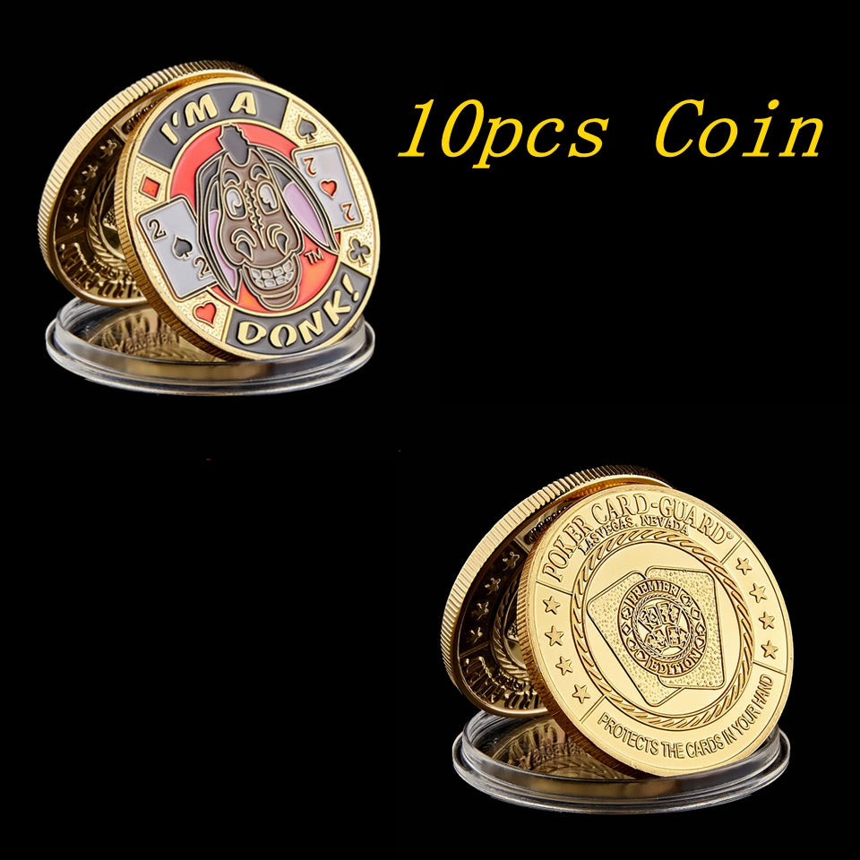 10PCS-lot Poker Chip Entertaining &quot;I&#039;m A Donk&quot; Casino Poker Guard Craft Token Collectible Coins