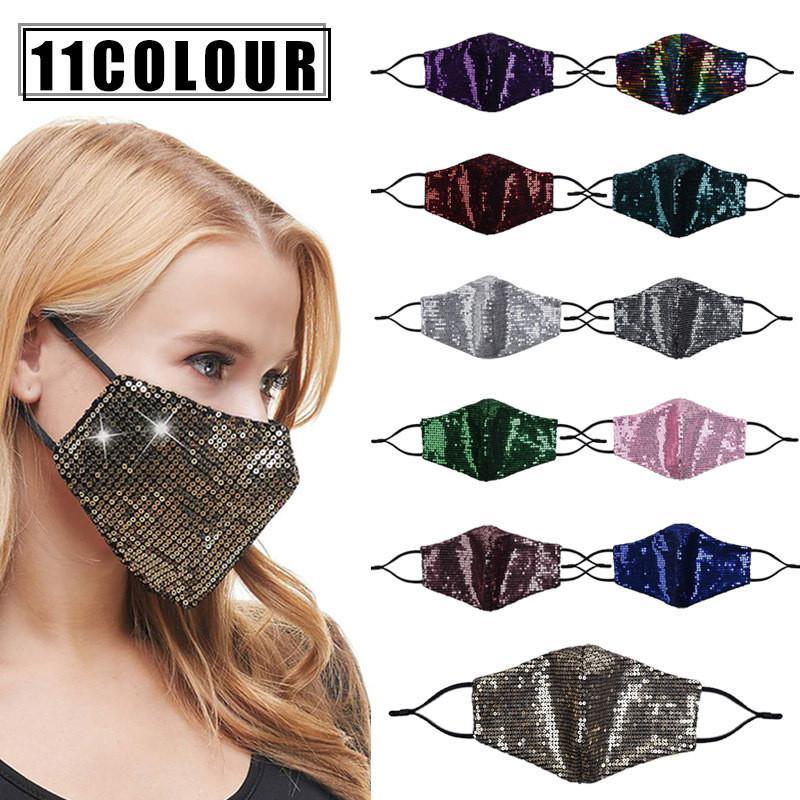 Bling Bling Sequins Cycling Protective Mask PM2.5 Dustproof Mouth Masks Washable Reusable Women Face Mask DHL