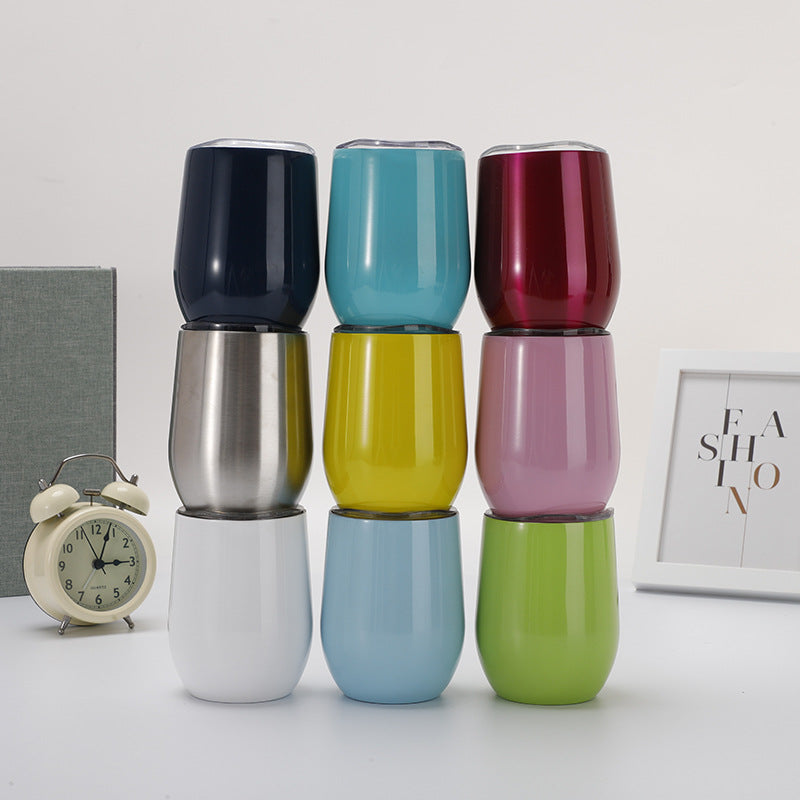 12oz egg tumbler stainless steel egg cups double wall vacuum insulated coffee beer tumbler with lip water glasses free