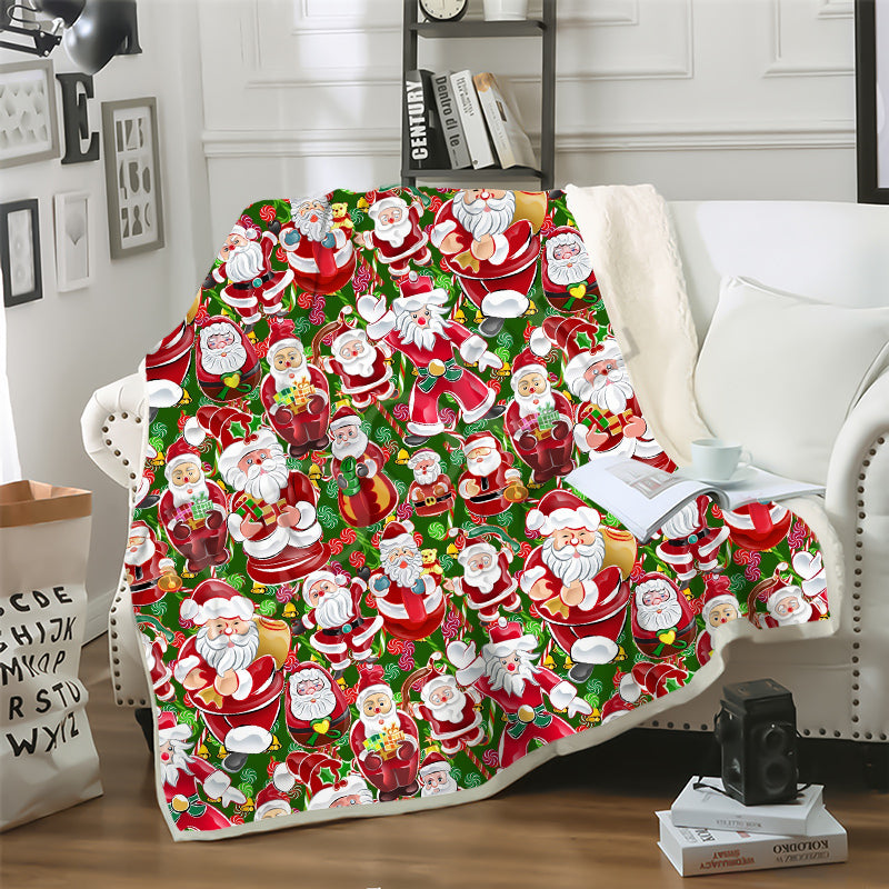 CLOOCL Factory Wholesale Santa Claus Blanket 3D Print Christmas Gifts Double Layer Casual Sofa Youth Bedding Throw Fashion Keep Warm Blanket