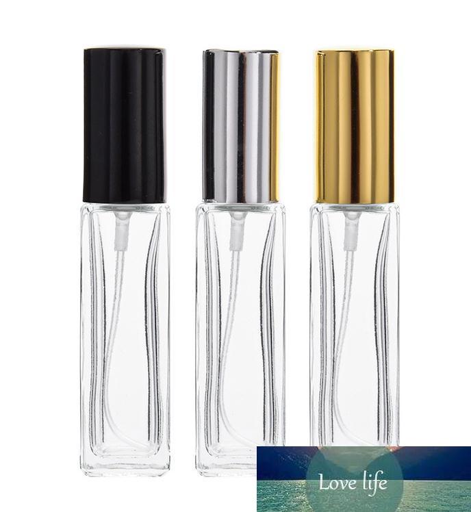 1000pcs-lot 4ml 8ml mini glass perfume bottles Travel Spray Atomizer Empty perfume bottle With Black Gold Silver Spray cap SN1249