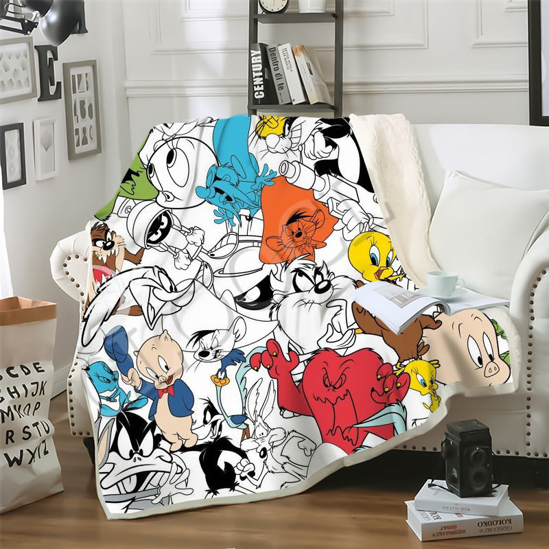 CLOOCL Factory Wholesale Cartoon Anime Bugs Bunny Blanket 3D Print Double Layer Casual Sofa Youth Bedding Throw Fashion Keep Warm Blankets