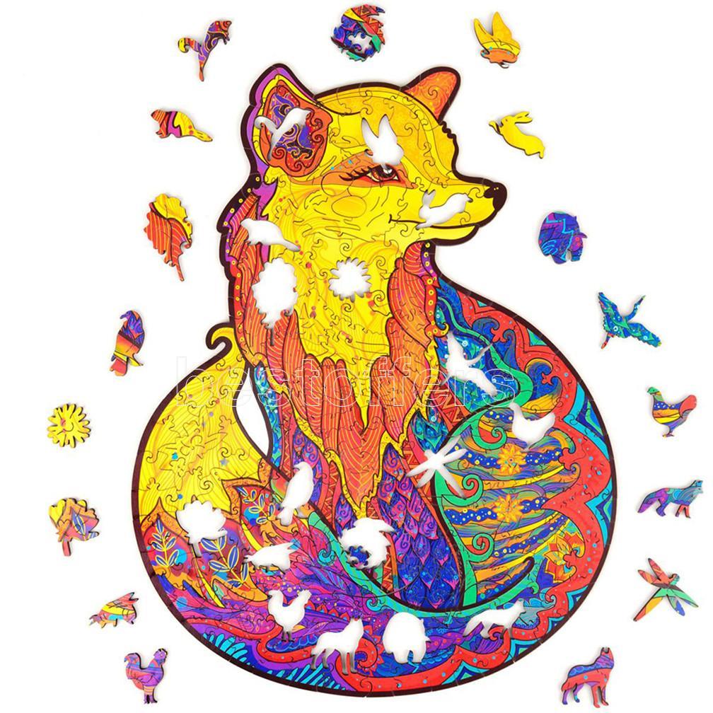 Wooden Jigsaw Puzzles A5 size Animal Shape Puzzles reative Gifts for Children Unique Irregular Shape Jigsaw Pieces Party Favors