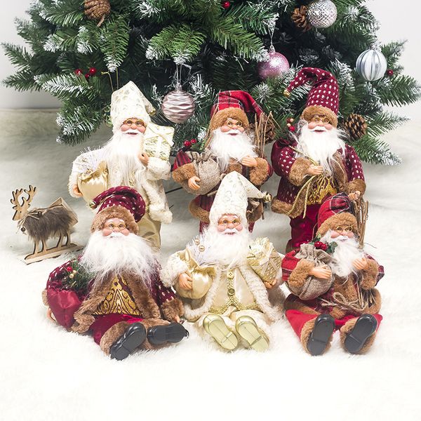 New Santa Claus Fabric Dolls Christmas Ornament Home Decorations for Christmas Toys for Kids Xmas Party Navidad Christma Gift 201128