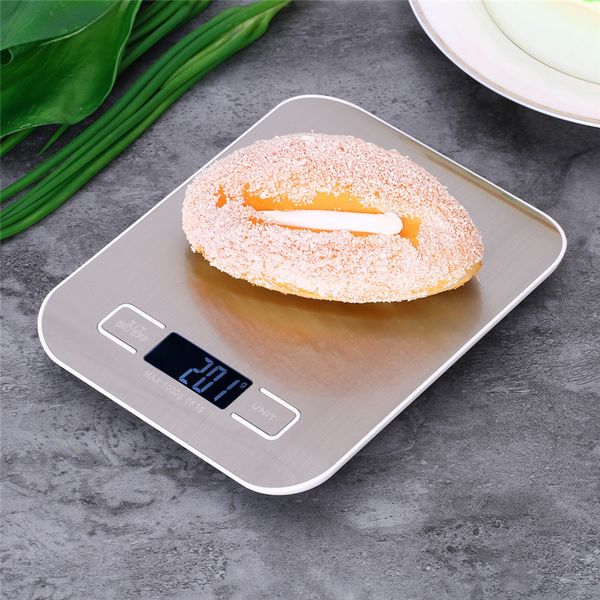 5kg-10kg 1g Digital Kitchen Scale Electronic Kitchen Scale 10kg Stainless Steel Weighing Scale With Lcd Display Kitchen Tools Y200531