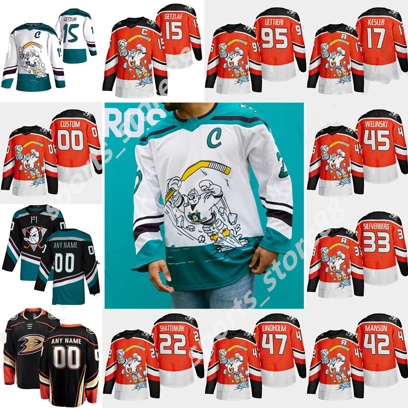2021 Anaheim Ducks 2021 Reverse Retro Hockey Jerseys Ryan Getzlaf Jersey John Gibson Jakob Silfverberg Sam Steel Rickard Rakell Custom Stitc