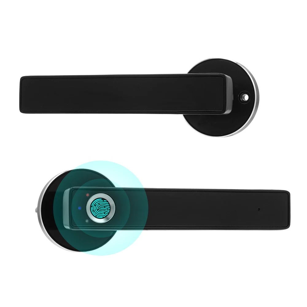 WAFU 015 Fingerprint Smart Handle Door Lock Biometric Keyless Battery Powered for Indoor Home Office