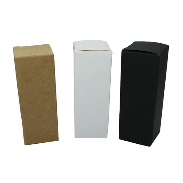100pcs 10ml-20ml-30ml-50ml-100ml White Black Kraft Paper packaging Box Dropper Bottle Cosmetics Party Gift tubes cardboard