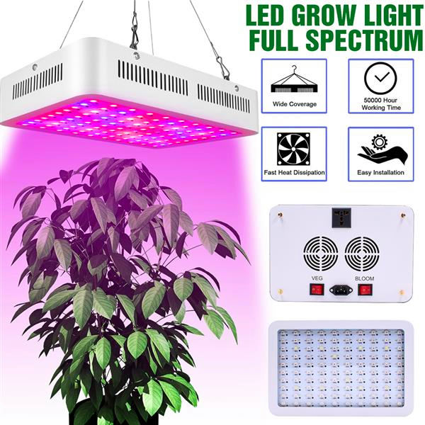 Hot sale 1000W Dual Chips 380-730nm Full Light Spectrum LED Plant Growth Lamp White high quality Grow Lights