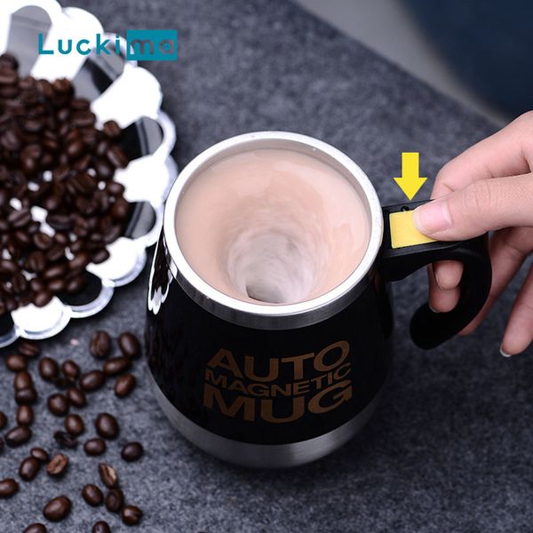 Electric Automatic Magnetic Stirring Mug Smart Mixer Coffee Thermos Cup Stainless Steel Juice Milk Mixing Cup Cute Water Bottle 201109