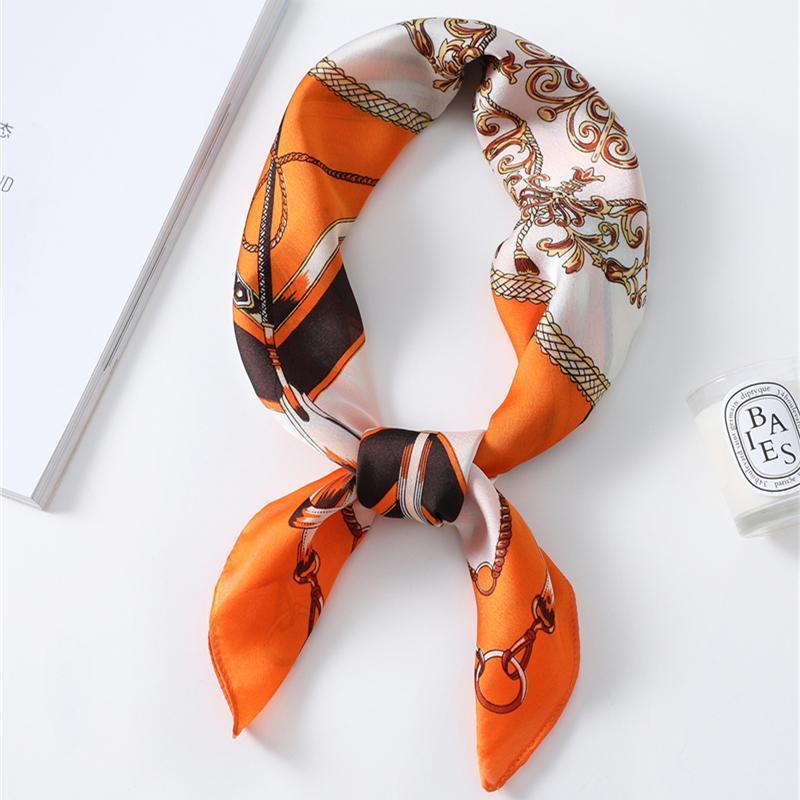 2020 New Brand Silk Scarf Women 70x70cm Square Neck Scarves Small Foulard Bandana Luxury Designer Shawls High Quality for Lady1