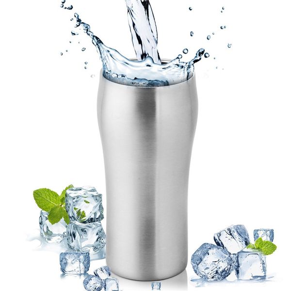 Realand 15OZ Stainless Steel Double Wall Vacuum Insulated Beer Mug Coffee Cup Soda Wine Coffee Milk Tumbler Drinkware 201204