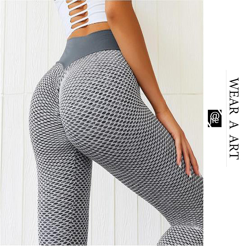 Women Grid Tights Yoga Pants Girl Seamless High Waist Leggings Breathable Gym Fitness Push Up Clothing Woman Yoga Pant