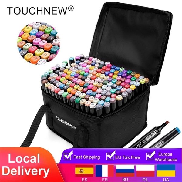 Markers TouchNew Drawing Painting Set Sketch Pens Art Markers Brush 20 30 40 60 80 168 Colors Alcohol Based Art Supplies Pen 201211