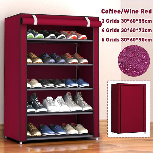 Sapato de armazenamento de tecido não tecido Hallway Gabinete Gabinete Titular 456 Camadas Montam Sapatos Prateleira DIY Home Furniture 20