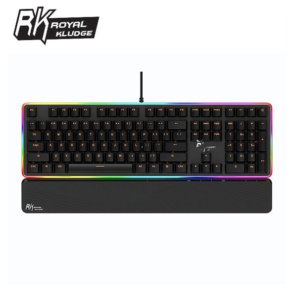 Royal Kludge RK919 108 Keys USB Wired Keyboard NKRO RGB Side Backlit Mechanical Gaming Keyboard with Wrist Pad Brown-Red Switch LJ200922