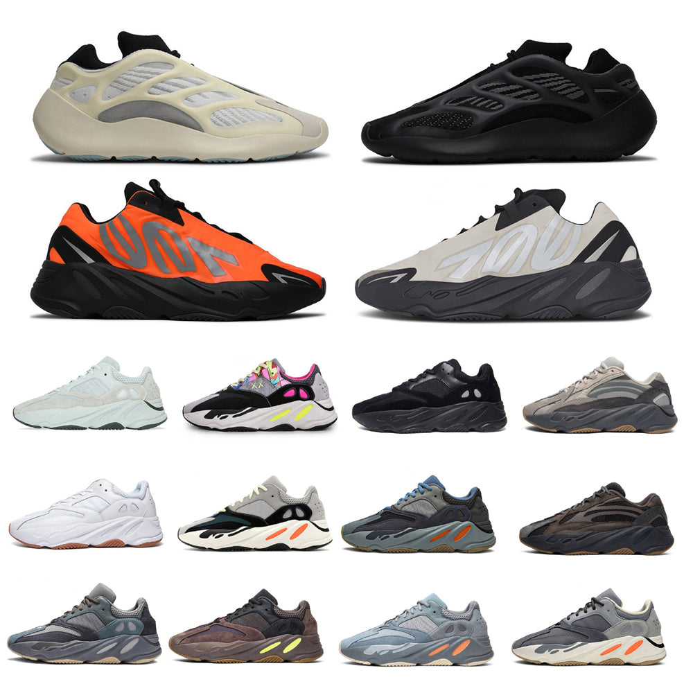 Kany West 700 Azael Mist reflective Running Shoes Solid Grey Rainbow Phosphor Salt Analog Carbon Blue Static Men Women Outdoor Sneakers With Box