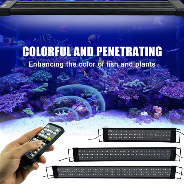 25W 108LED Solar Light Grass Lamp With Remote Control 28.54inch Suitable For 28.54-42.32inch Long Aquarium Black high bright Aquarium Lights
