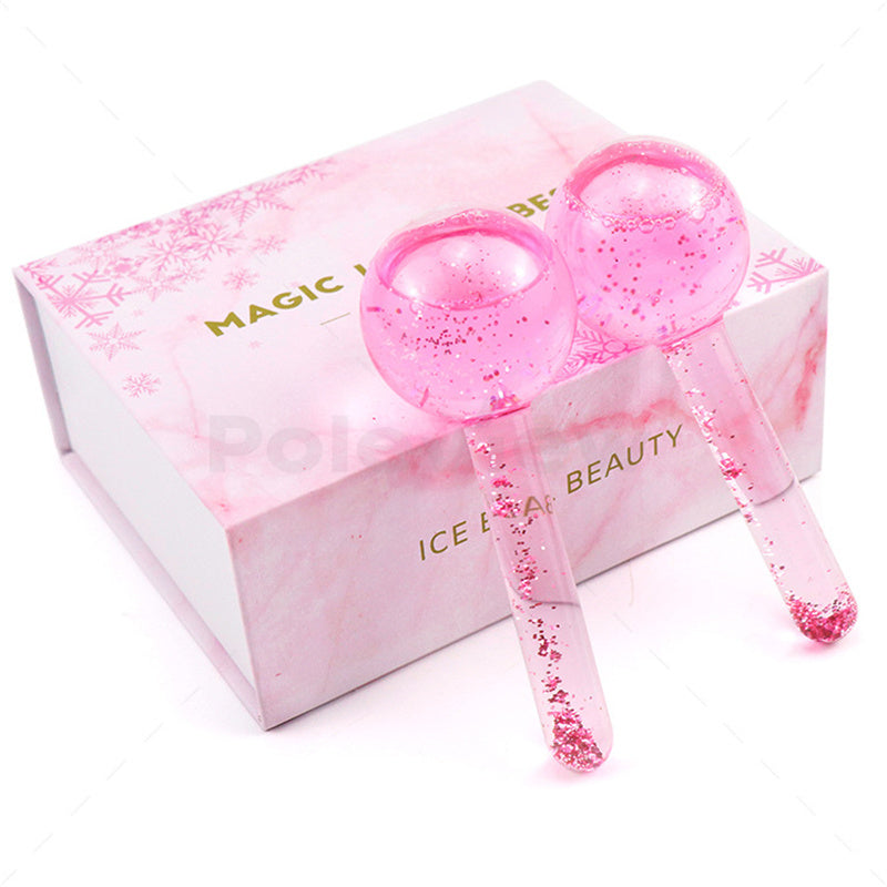 Design Facial Cooling Ice Globes Cold Therapy Facial Massage ICE Massage Ball Magic Glitter Beauty Ice Globes Massager