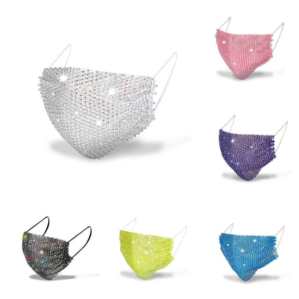 Bling Bling Rhinestone Face Mask Jewlery for Women Face Body Jewelry Night Club Decorative Jewellery party mask masks