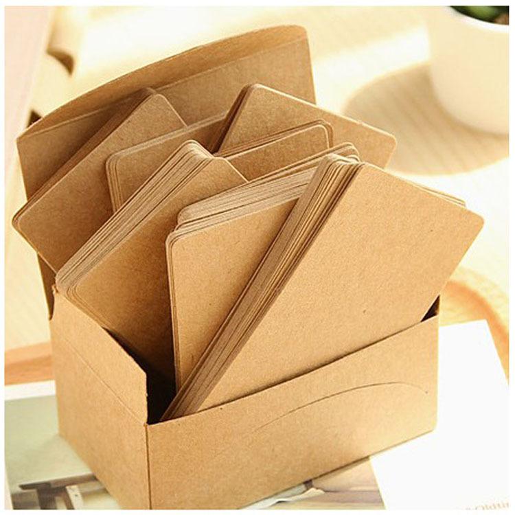 Premium Blank Kraft Paper Cards Double Side Word Card White Message DIY Note Tags 9.5 x 14.5CM 100PCS 122557