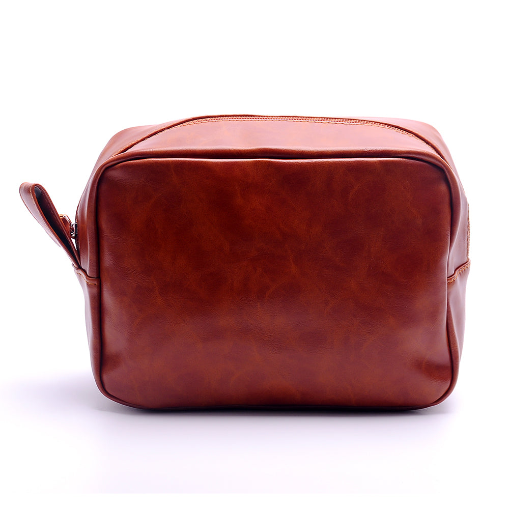 Wholesale Blanks PU Faux Leather Groom Bag Men&#039;s Shaving Bag travel toiltery pouch bags Solid Color Zipper Makeup Bag DOM137