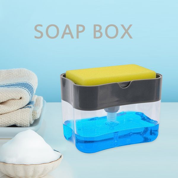 Kitchen Organizer Storage Box Sink Basket Dish Washing Sponge Rack Soap Dispenser Soap Dish Soap Holder Bathroom Accessories Y200407