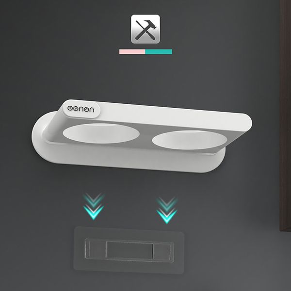 Hair Dryer Holder Multi-functional Bathroom Shelf Hair Dryer Storage Rack Holder Shelf Wall Storage Rack Bathroom Accessories LJ201204