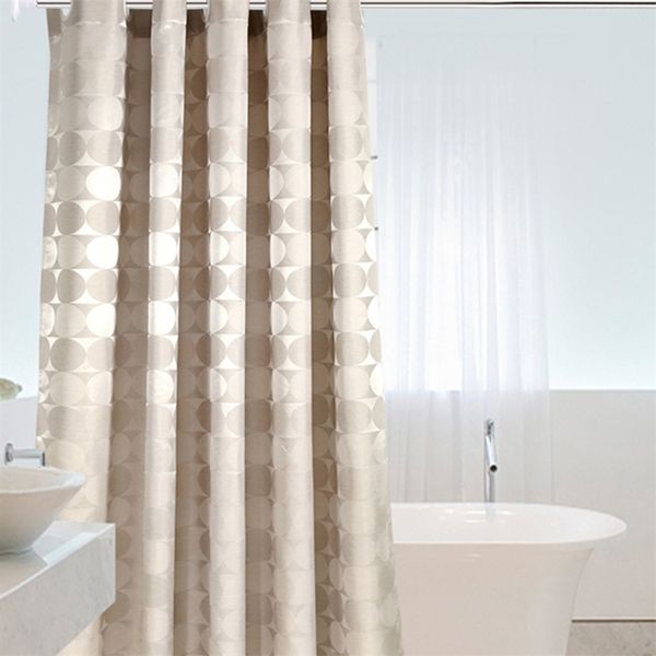 Elegant Circle Solid Shower Curtain Polyester Fabric Thick Waterproof Bath Curtain Mold Simple Bathroom Set Partition Curtain T200711