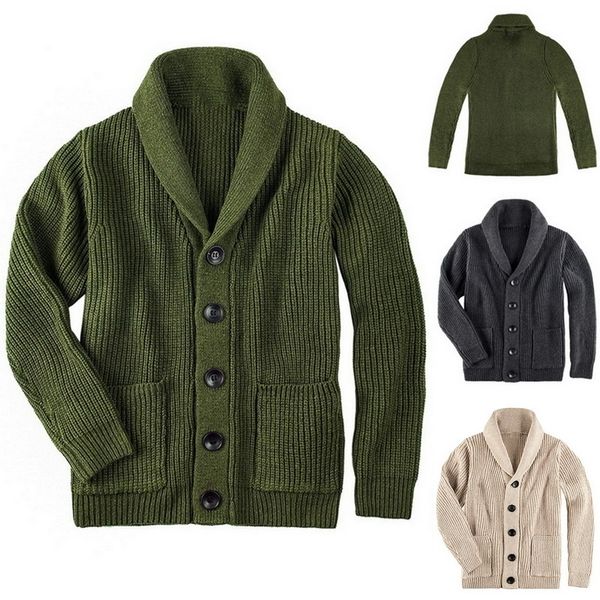 Fashion Men Autumn Casual solid Sweater Men&#039;s Button V-Neck Sweaters Slim Fit Knitting Sweaters Knit Cardigan Male Casual Tops 201106