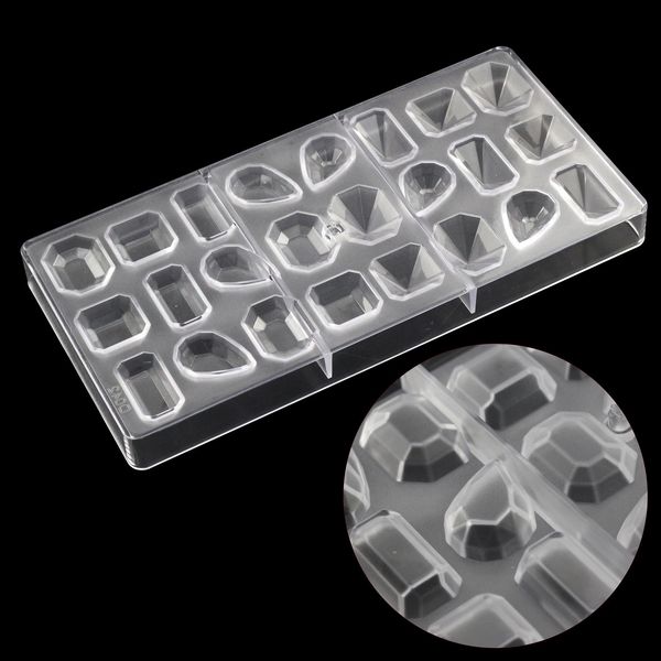 DIY gem shape polycarbonate chocolate mold, baking Candy confectionery tool baking candy cake decoration chocolate mold T200708