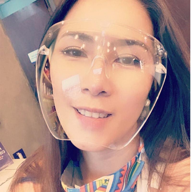 Face Bubble Oversized Transparent Glasses Men Women Fashion Safety Goggle Gradient Sunglasses Mask Shield Shades Protective Face