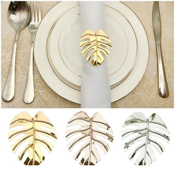 12pcs-set Napkin Rings Set Leaves Napkin Ring Holders Decorative Napkin Buckle Wedding Party Dinner Christmas Table De jllYyJ