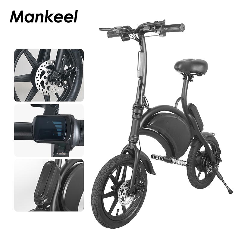 Mankeel electronic Scooter Bicycle Commute Mini 14inch 350W Foldable Black Long Range