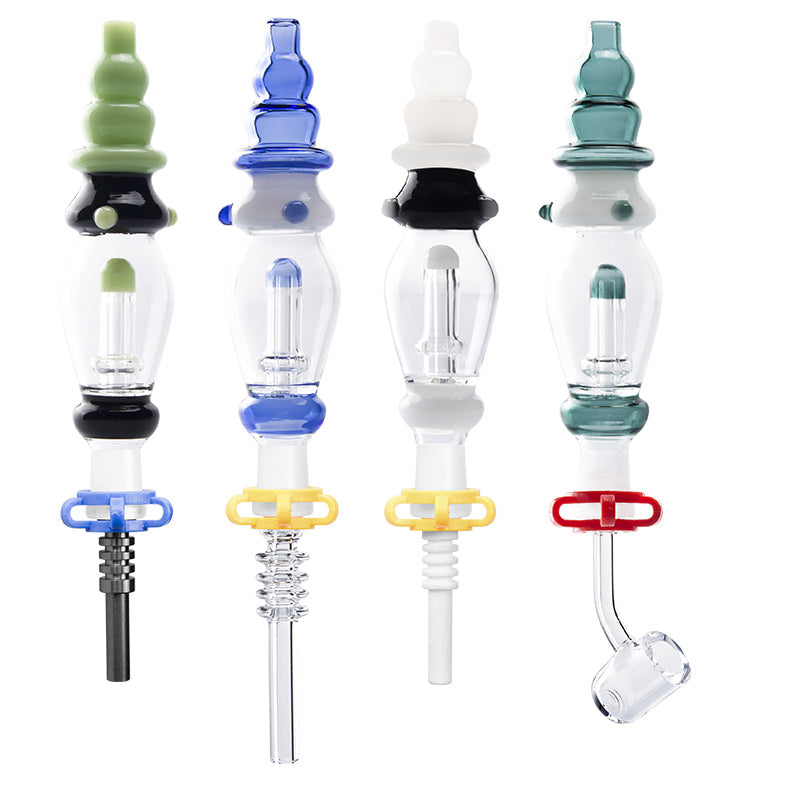 Glassvape168 CSYC NC039 Hookah Smoking Pipes 14mm Titanium Quartz Ceramic Tip Oil Dab Rig Bubbler Pipe Concentrate Glass Bong